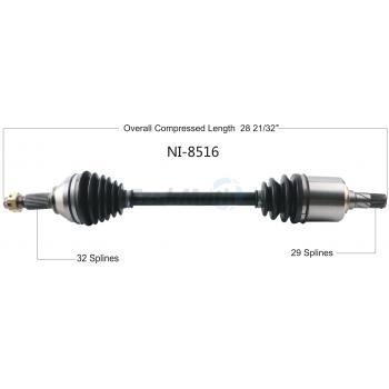 TrakMotive NI8516 CV Axle Shaft product image 1 of 3