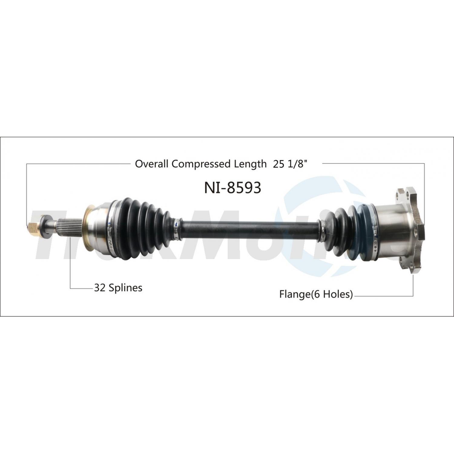 TrakMotive NI8593 - CV Axle Shaft TrakMotive NI8593 CV Axle Shaft product image 1 of 3