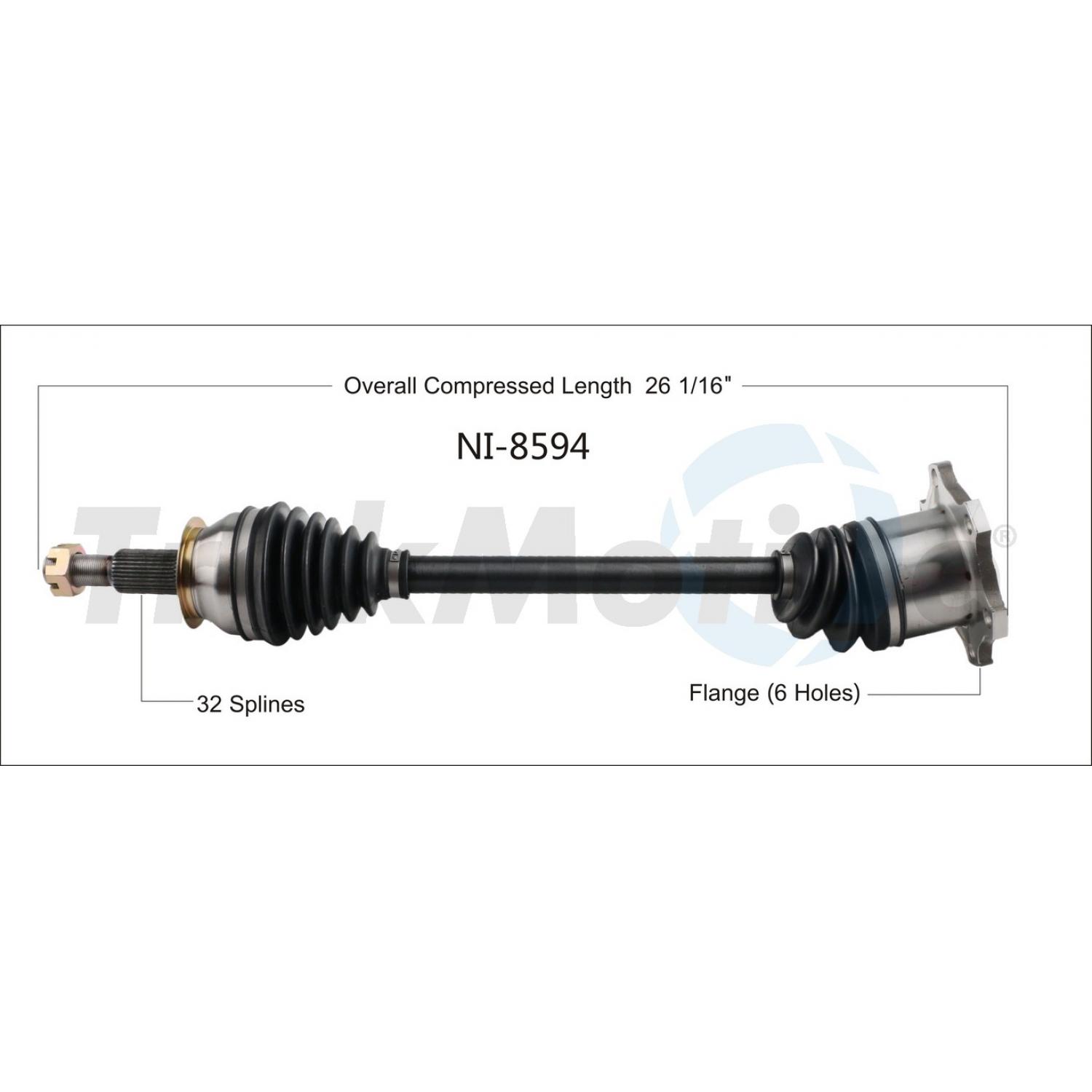 TrakMotive NI8594 - CV Axle Shaft TrakMotive NI8594 CV Axle Shaft product image 1 of 3
