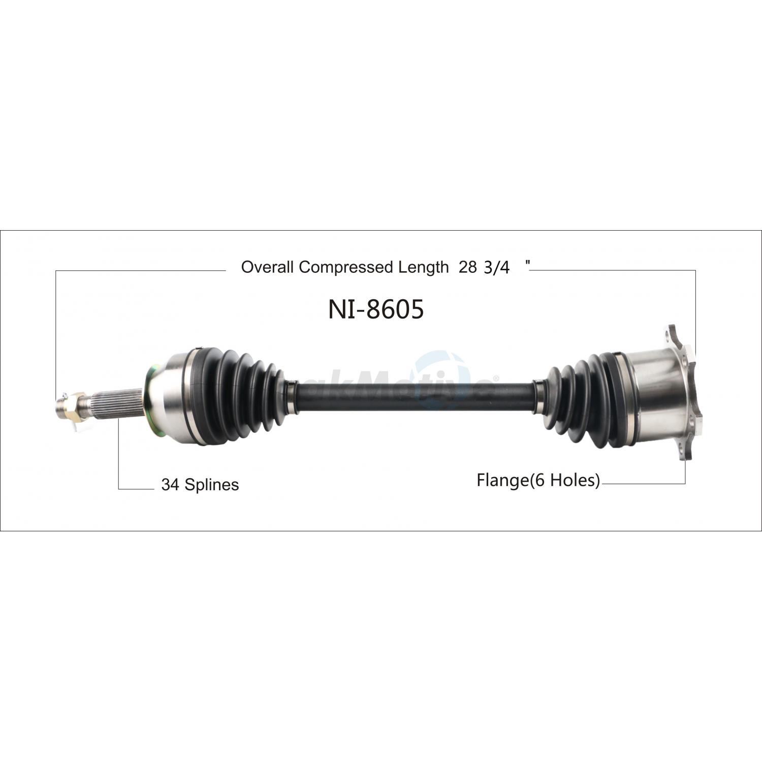 TrakMotive NI8605 - CV Axle Shaft TrakMotive NI8605 CV Axle Shaft product image 1 of 3