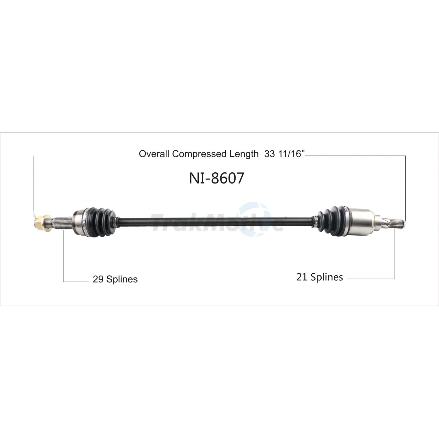 TrakMotive NI8607 - CV Axle Shaft TrakMotive NI8607 CV Axle Shaft product image 1 of 3