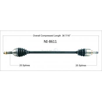 TrakMotive NI8611 CV Axle Shaft product image 1 of 3