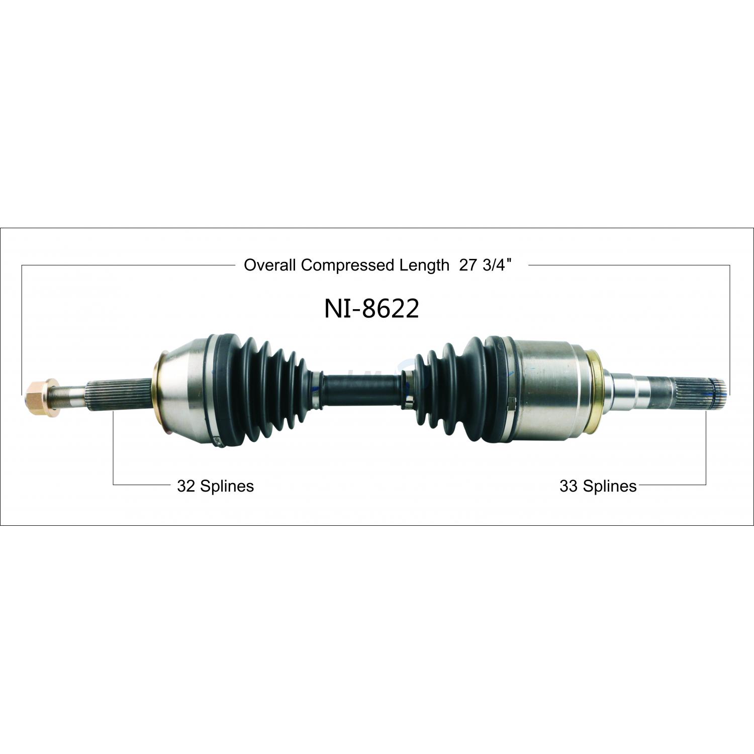 TrakMotive NI8622 - CV Axle Shaft TrakMotive NI8622 CV Axle Shaft product image 1 of 3