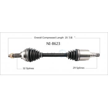 TrakMotive NI8623 CV Axle Shaft product image 1 of 3