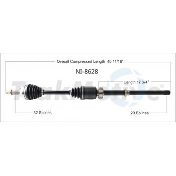 TrakMotive NI8628 - CV Axle Shaft TrakMotive NI8628 CV Axle Shaft product image 1 of 3