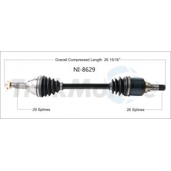 TrakMotive NI8629 CV Axle Shaft product image 1 of 3