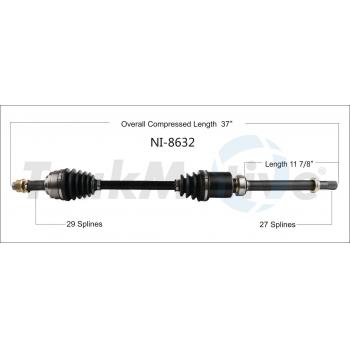 TrakMotive NI8632 - CV Axle Shaft TrakMotive NI8632 CV Axle Shaft product image 1 of 3
