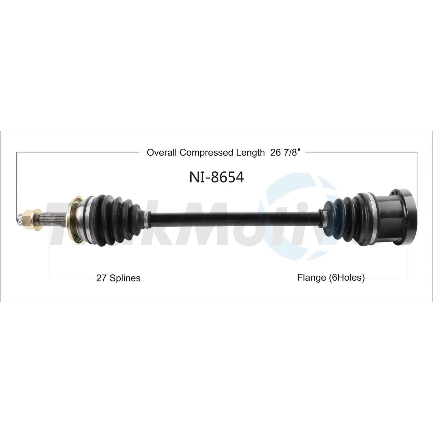 TrakMotive NI8654 - CV Axle Shaft TrakMotive NI8654 CV Axle Shaft product image 1 of 3