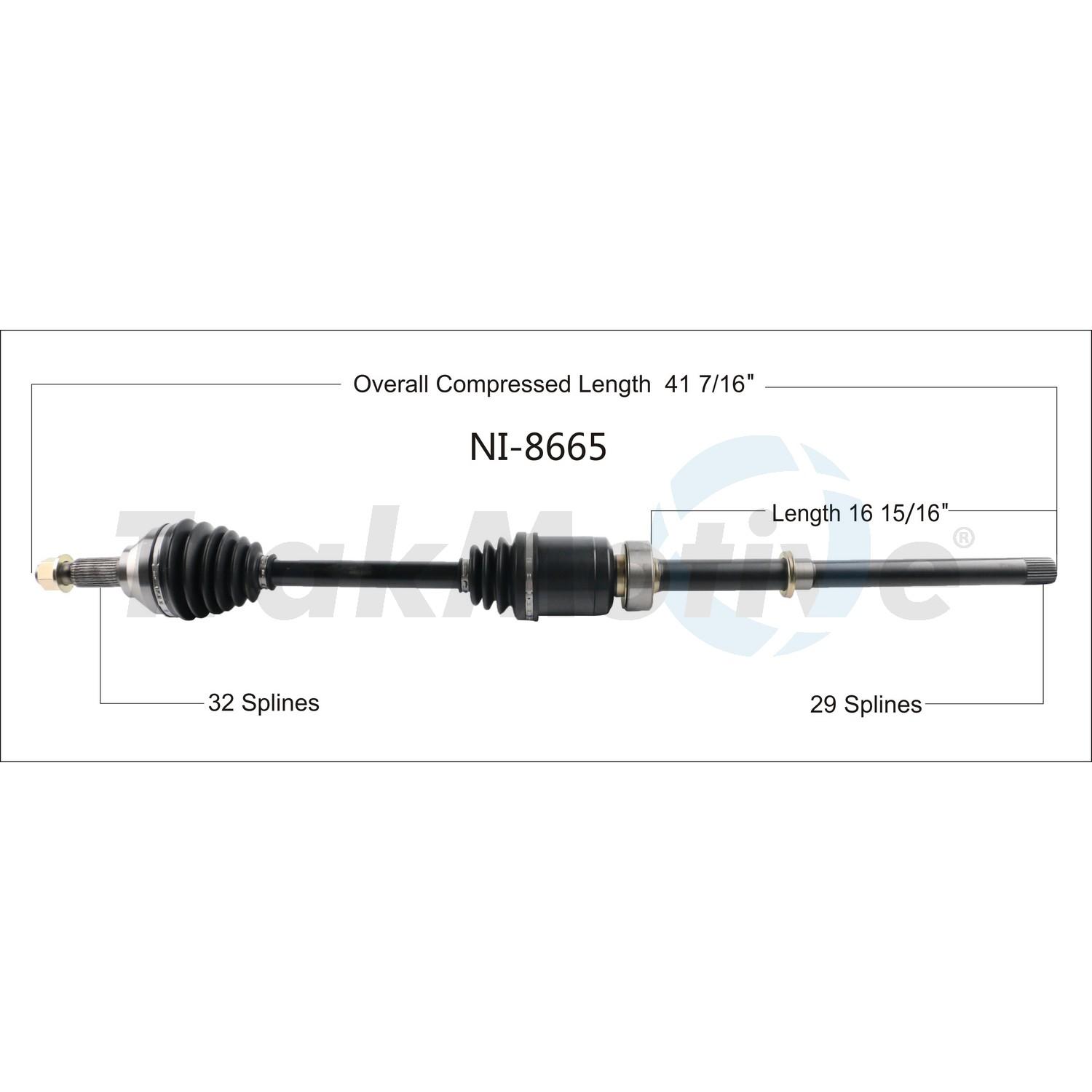 TrakMotive NI8665 - CV Axle Shaft TrakMotive NI8665 CV Axle Shaft product image 1 of 3