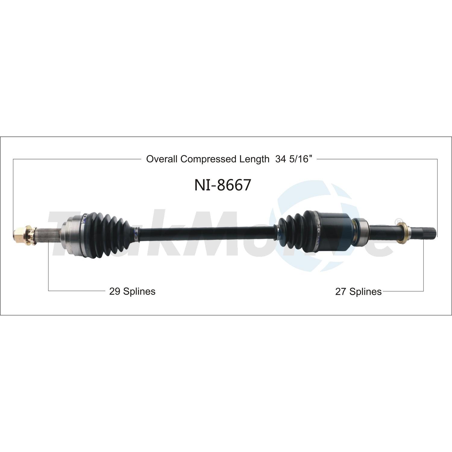 TrakMotive NI8667 - CV Axle Shaft TrakMotive NI8667 CV Axle Shaft product image 1 of 3