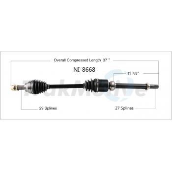 TrakMotive NI8668 CV Axle Shaft product image 1 of 3