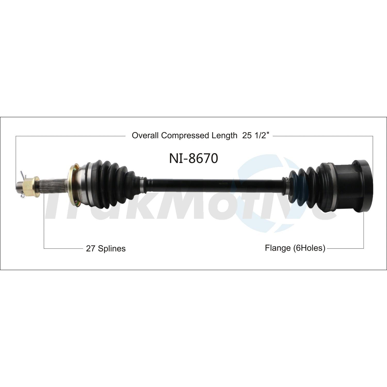 TrakMotive NI8670 - CV Axle Shaft TrakMotive NI8670 CV Axle Shaft product image 1 of 3