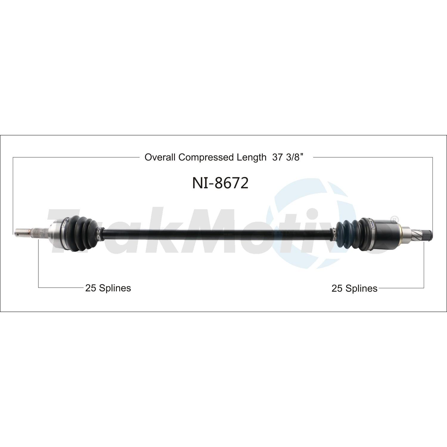 TrakMotive NI8672 - CV Axle Shaft TrakMotive NI8672 CV Axle Shaft product image 1 of 3