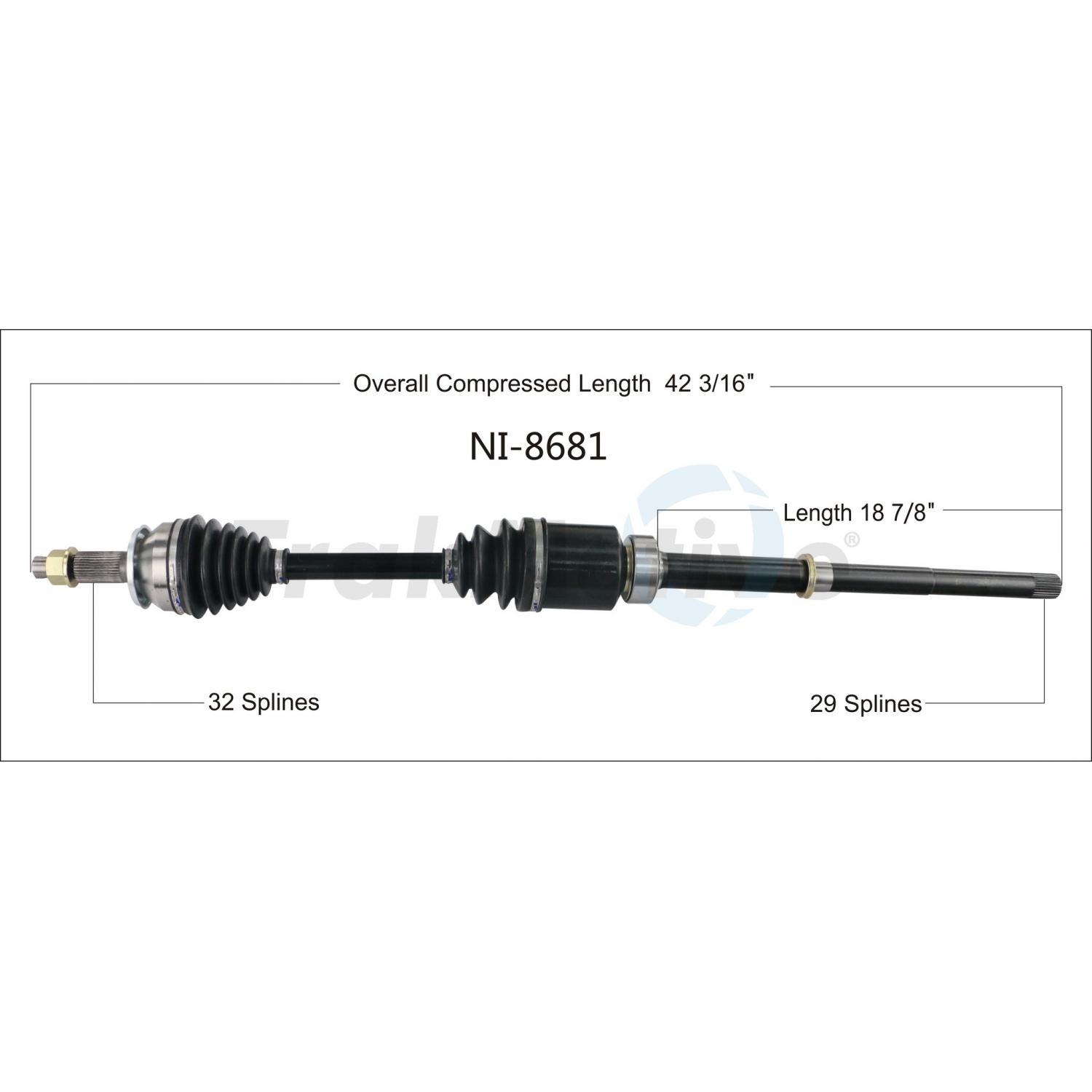 TrakMotive NI8681 - CV Axle Shaft TrakMotive NI8681 CV Axle Shaft product image 1 of 3