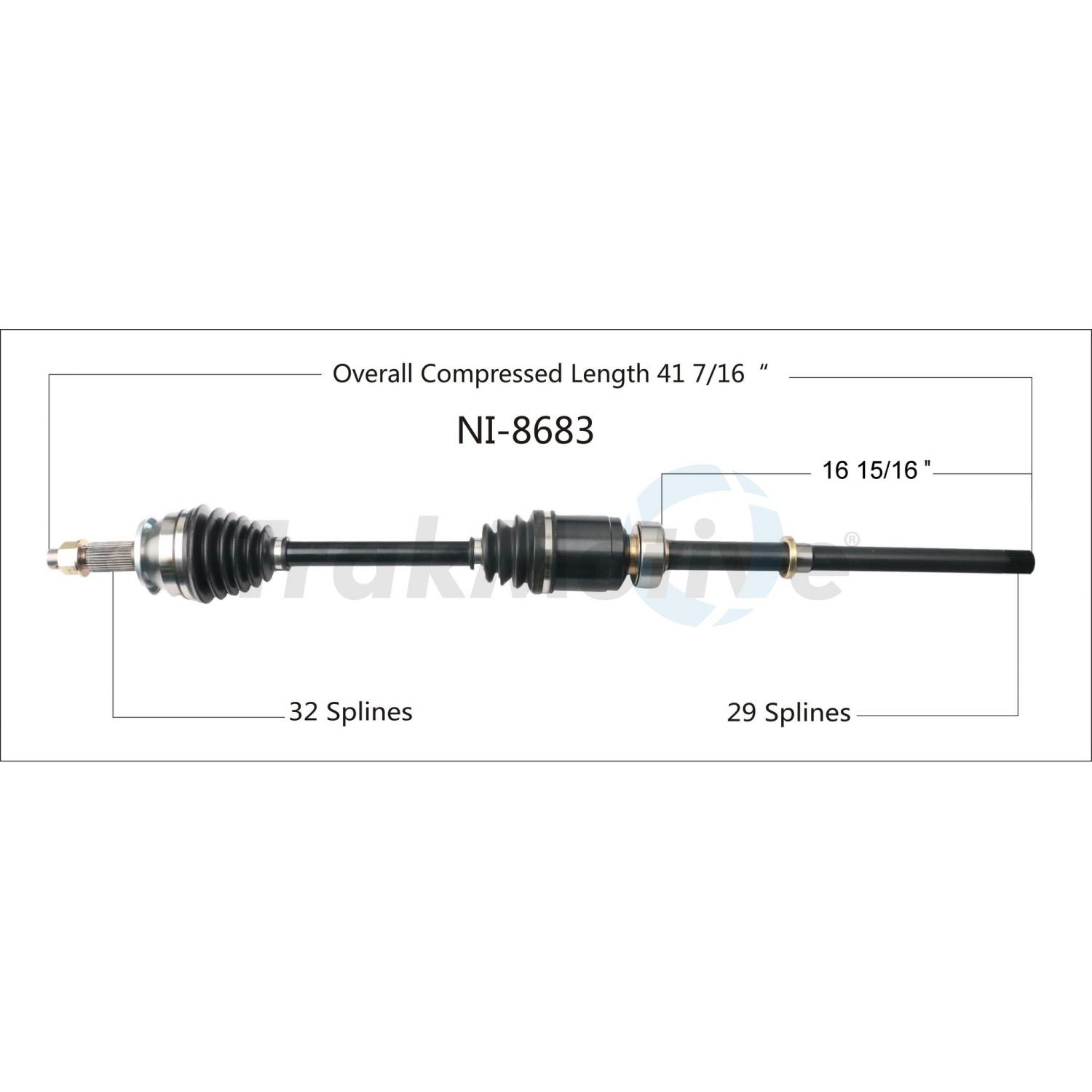 TrakMotive NI8683 CV Axle Shaft product image 1 of 3
