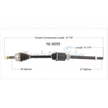 TrakMotive NI8699 CV Axle Shaft product image 1 of 3