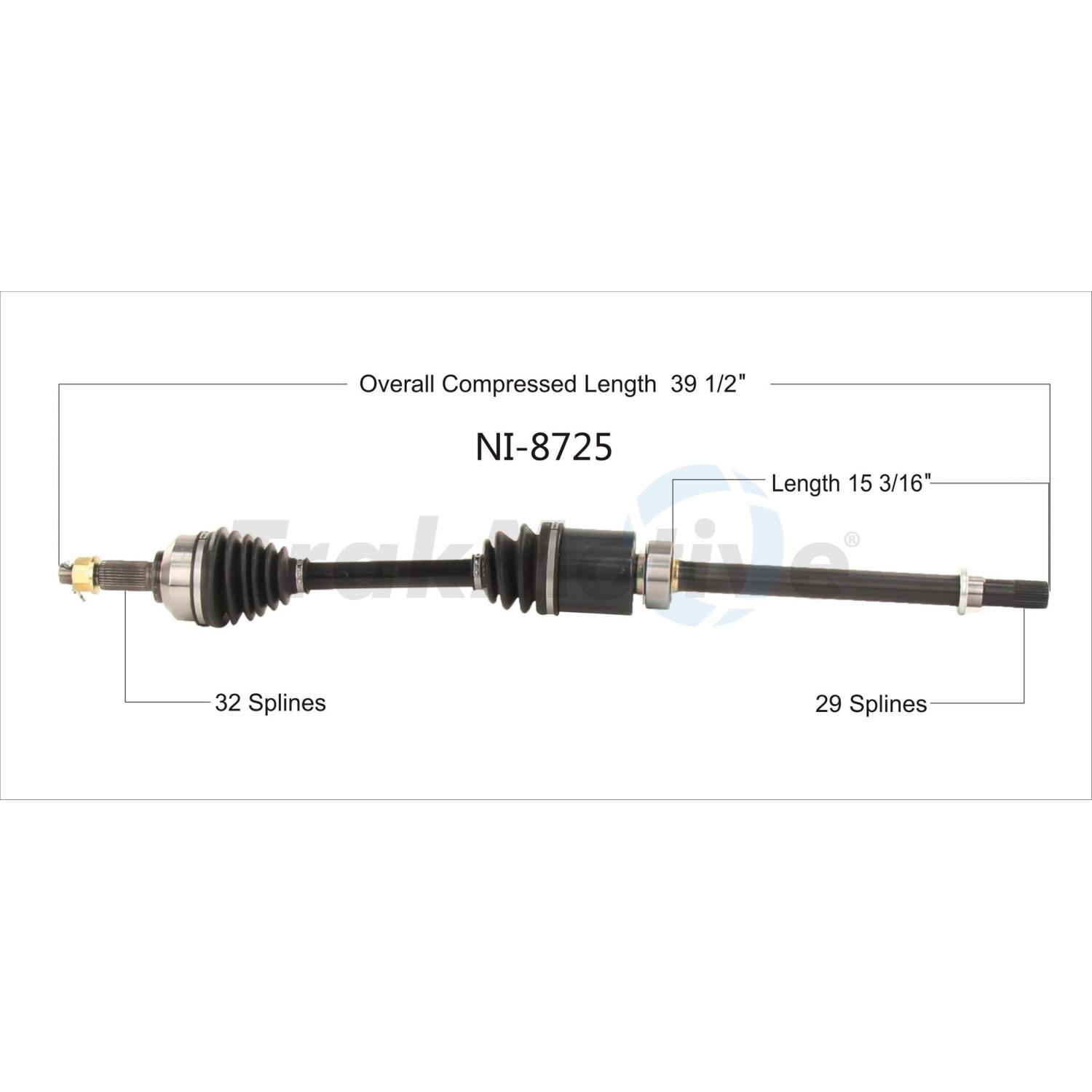 TrakMotive NI8725 - CV Axle Shaft TrakMotive NI8725 CV Axle Shaft product image 1 of 3