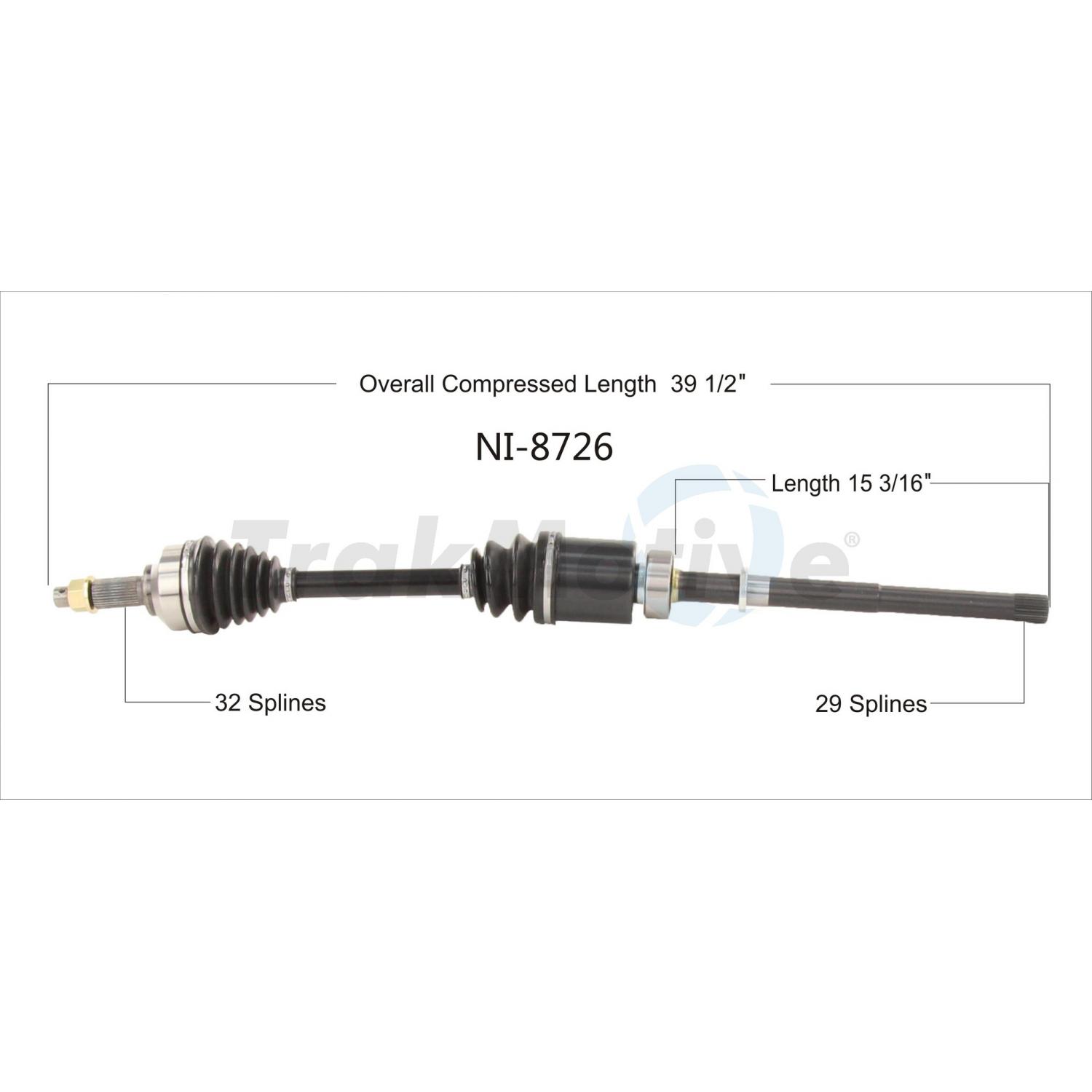 TrakMotive NI8726 - CV Axle Shaft TrakMotive NI8726 CV Axle Shaft product image 1 of 3