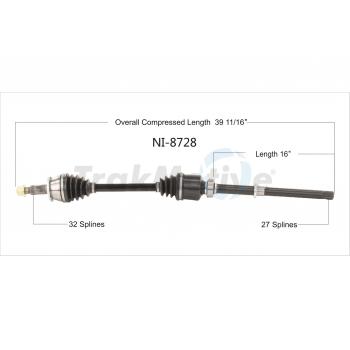 TrakMotive NI8728 CV Axle Shaft product image 1 of 3
