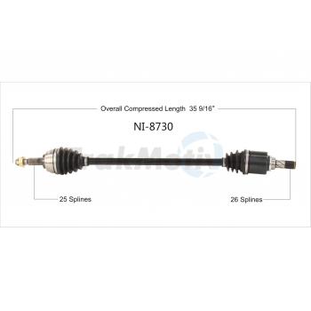 TrakMotive NI8730 CV Axle Shaft product image 1 of 3