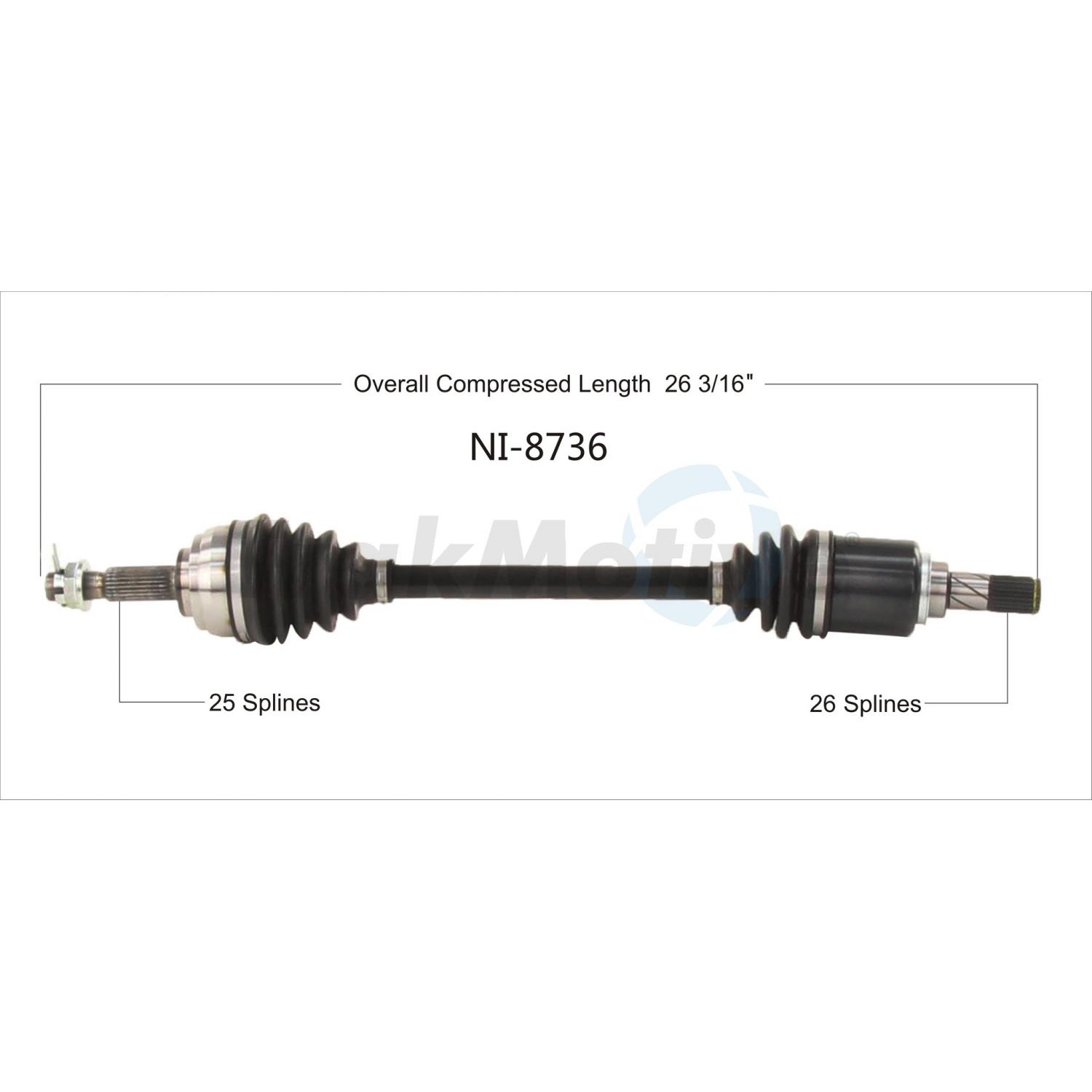 TrakMotive NI8736 - CV Axle Shaft TrakMotive NI8736 CV Axle Shaft product image 1 of 3