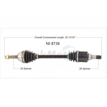 TrakMotive NI8738 CV Axle Shaft product image 1 of 3