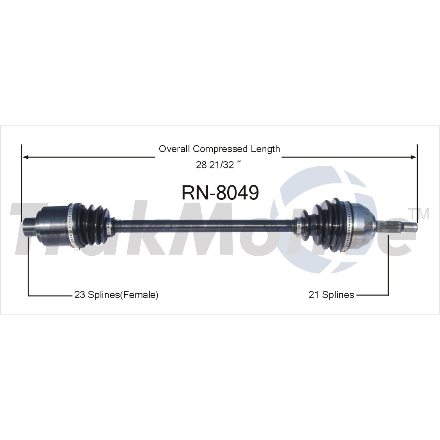 TrakMotive RN8049 CV Axle Shaft product image 1 of 3