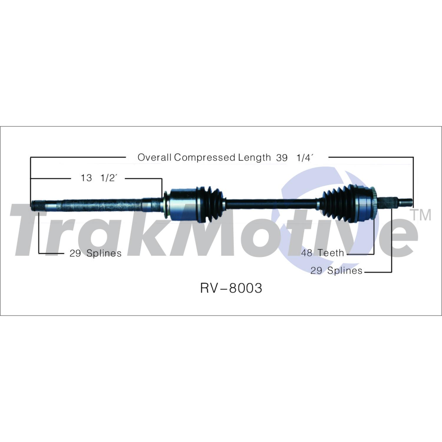 TrakMotive RV8003 CV Axle Shaft product image 1 of 3