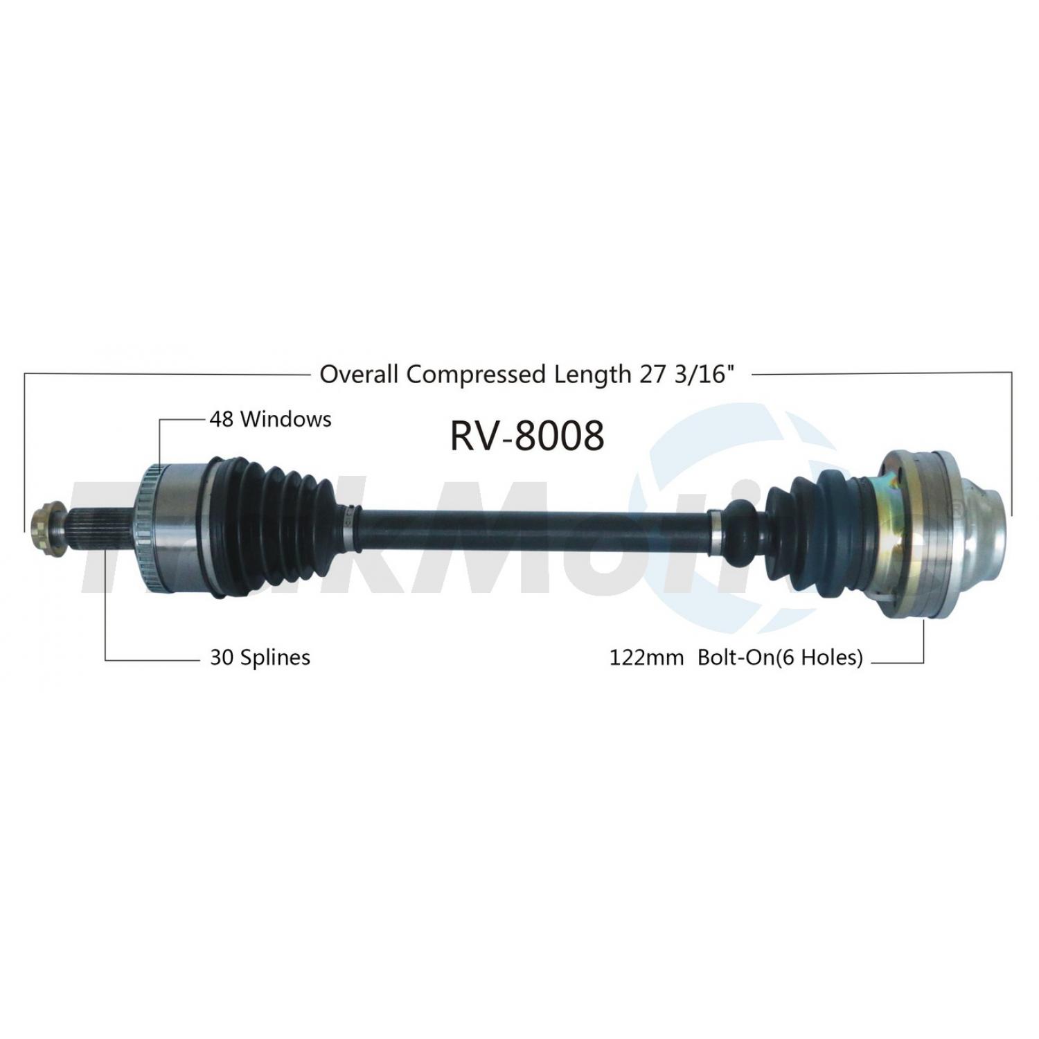 TrakMotive RV8008 CV Axle Shaft product image 1 of 3
