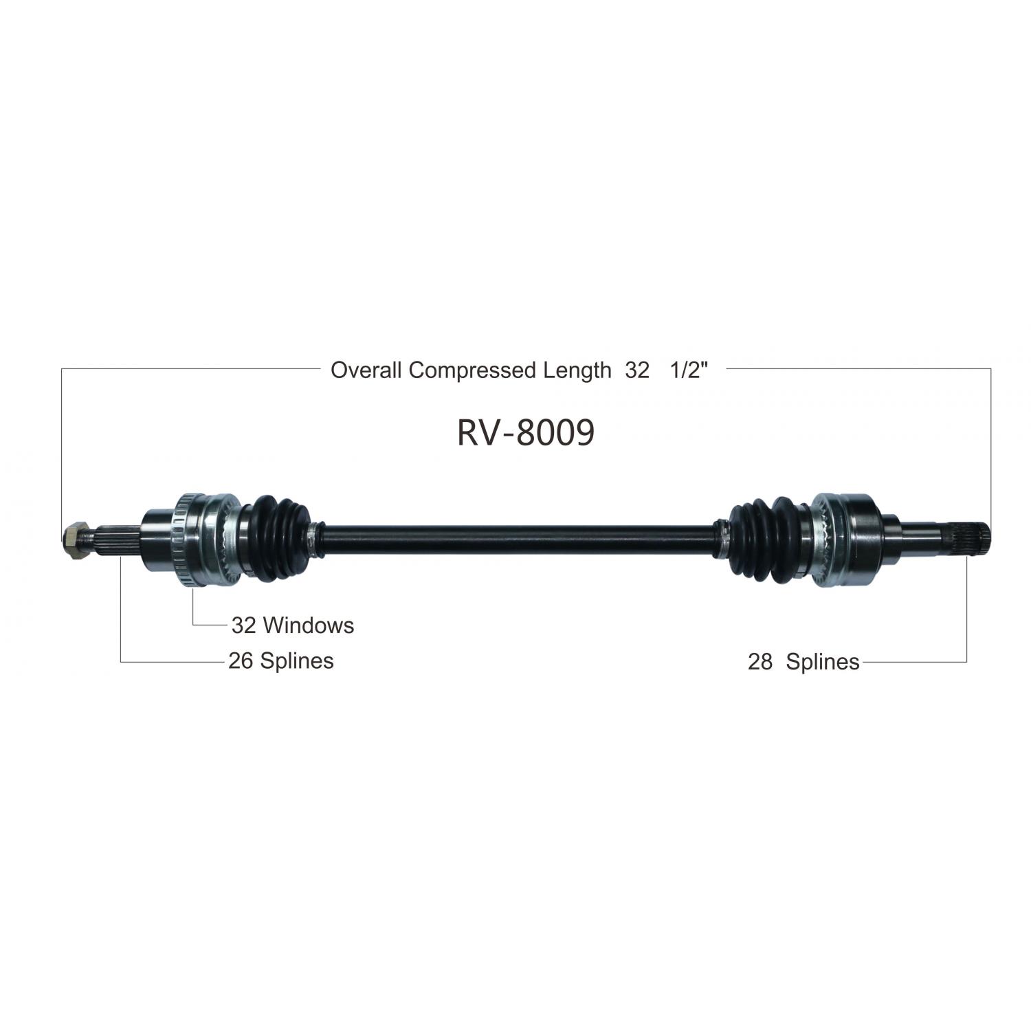 TrakMotive RV8009 CV Axle Shaft product image 1 of 3