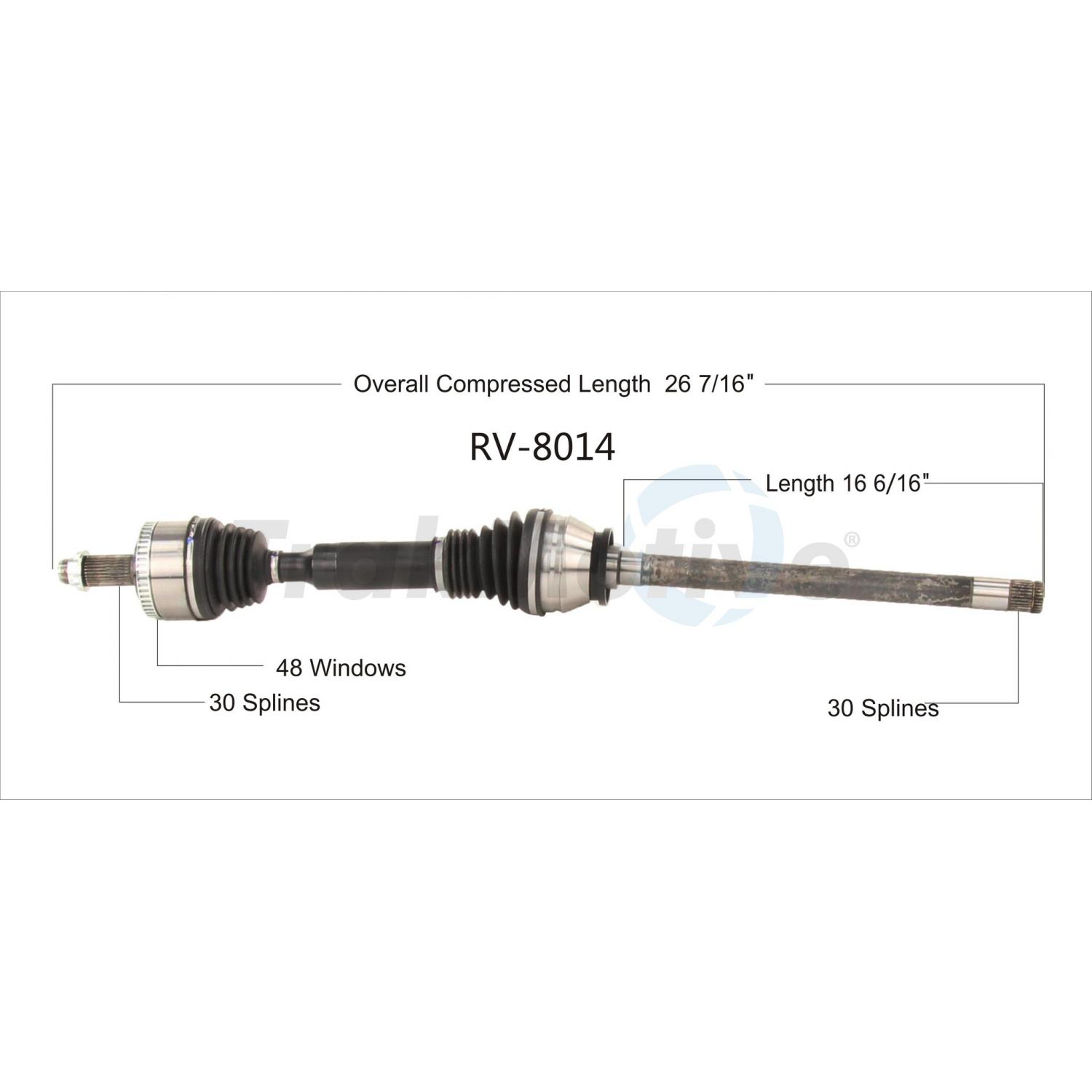 TrakMotive RV8014 CV Axle Shaft product image 1 of 3