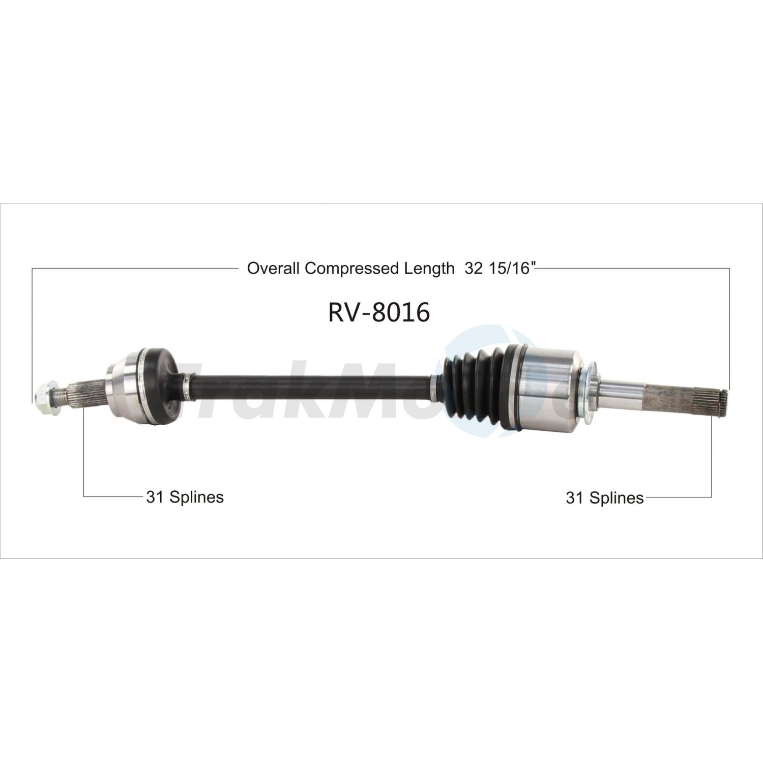 TrakMotive RV8016 CV Axle Shaft product image 1 of 3