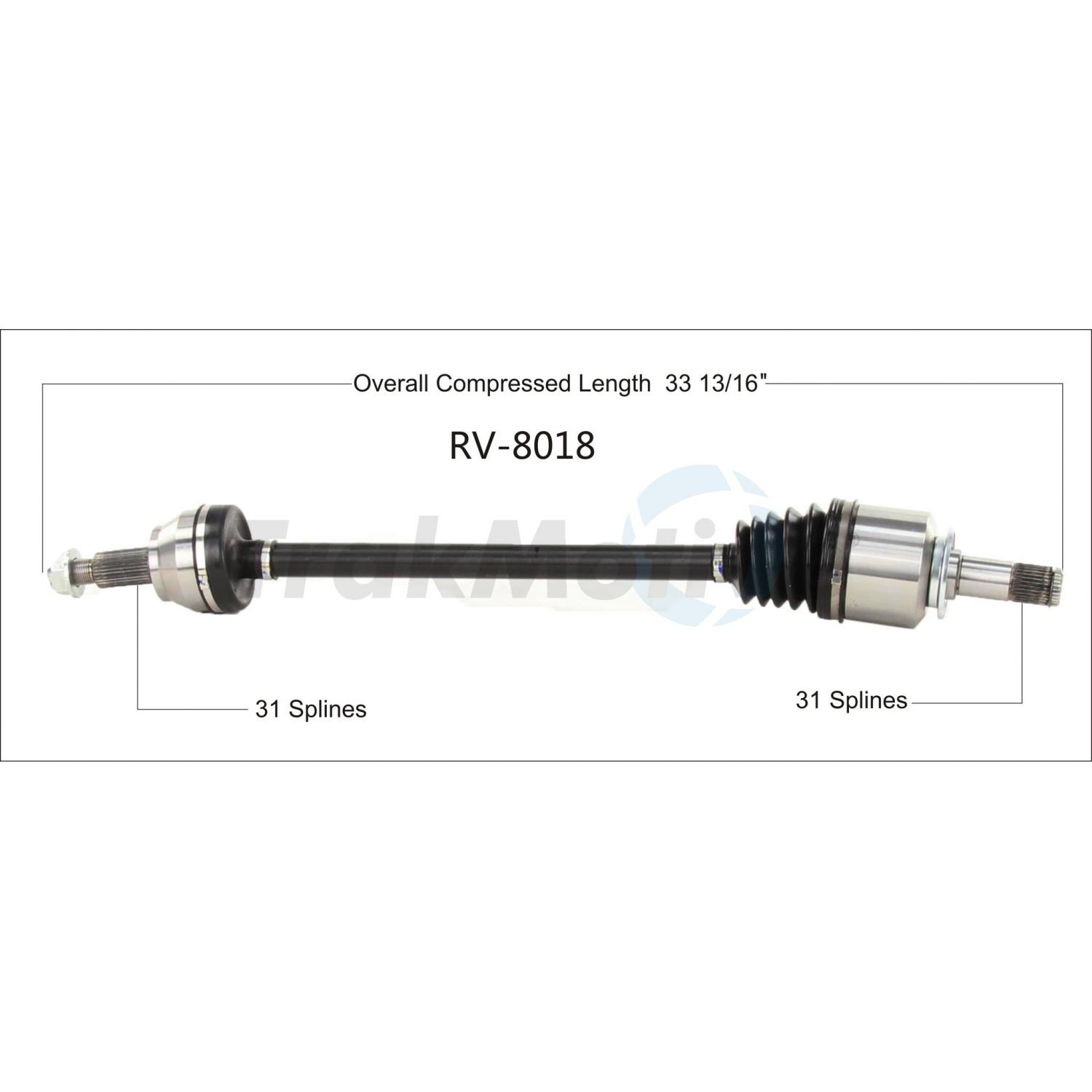 TrakMotive RV8018 CV Axle Shaft product image 1 of 3
