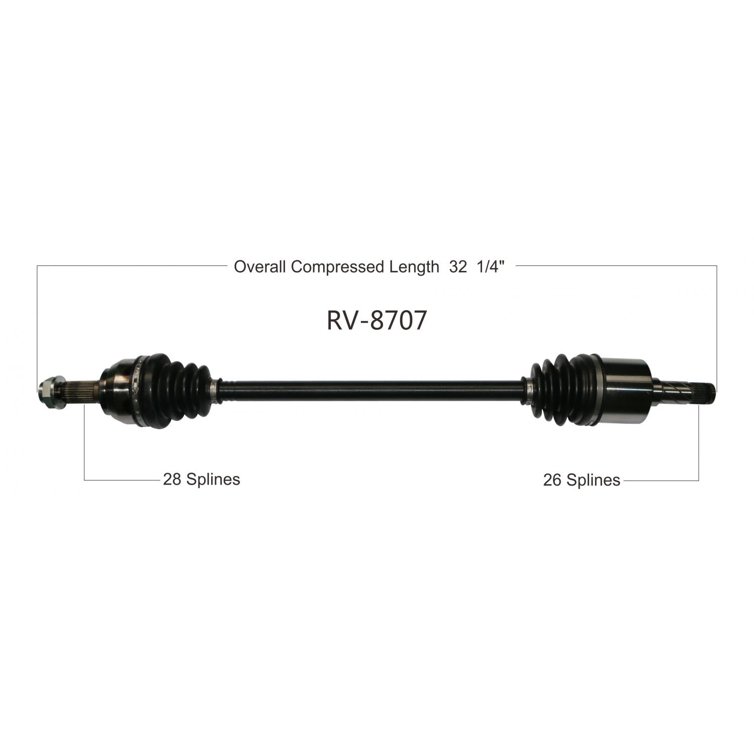 TrakMotive RV8707 CV Axle Shaft product image 1 of 3