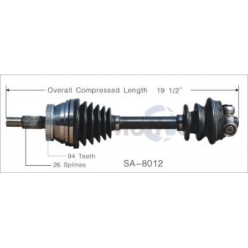 TrakMotive SA8012 CV Axle Shaft product image 1 of 3