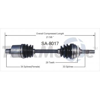 TrakMotive SA8017 - CV Axle Shaft TrakMotive SA8017 CV Axle Shaft product image 1 of 3