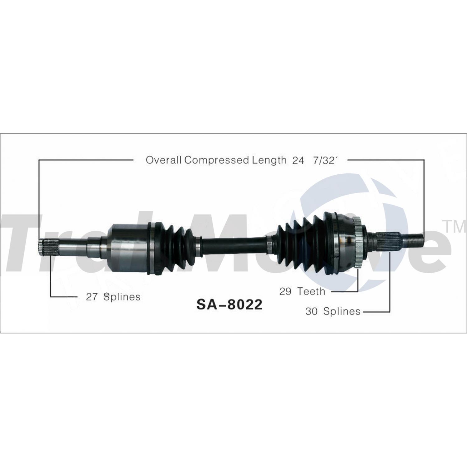 TrakMotive SA8022 - CV Axle Shaft TrakMotive SA8022 CV Axle Shaft product image 1 of 3