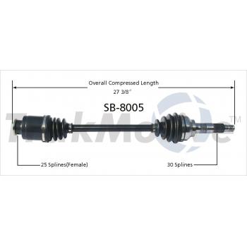 TrakMotive SB8005 CV Axle Shaft product image 1 of 3