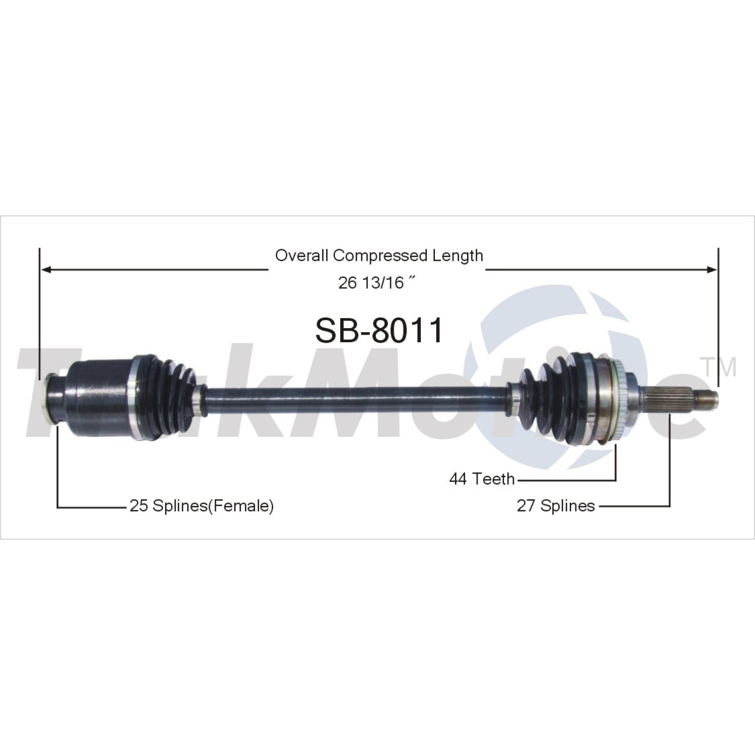 TrakMotive SB8011 - CV Axle Shaft TrakMotive SB8011 CV Axle Shaft product image 1 of 3