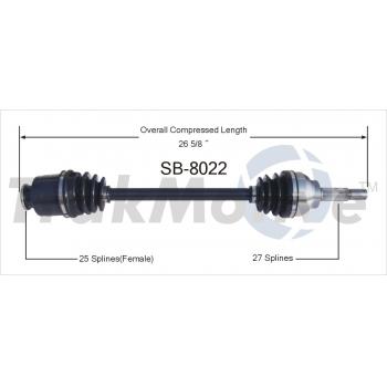 TrakMotive SB8022 CV Axle Shaft product image 1 of 3