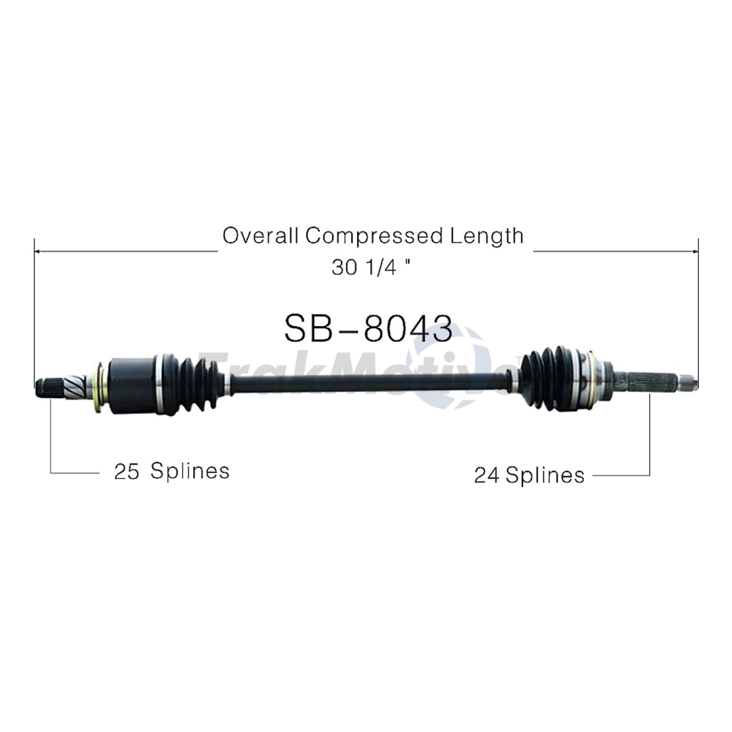 TrakMotive SB8043 - CV Axle Shaft TrakMotive SB8043 CV Axle Shaft product image 1 of 3