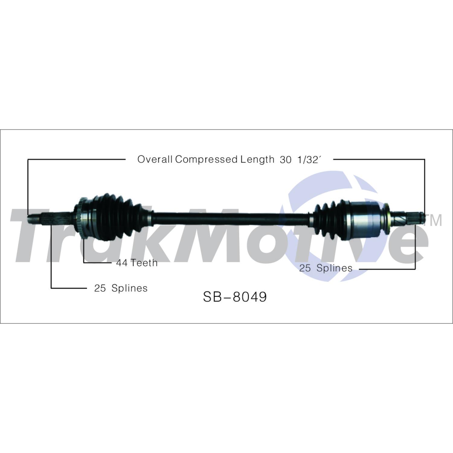 TrakMotive SB8049 - CV Axle Shaft TrakMotive SB8049 CV Axle Shaft product image 1 of 3