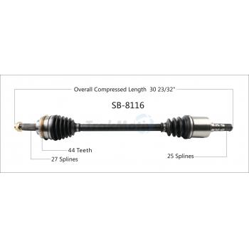TrakMotive SB8116 CV Axle Shaft product image 1 of 3