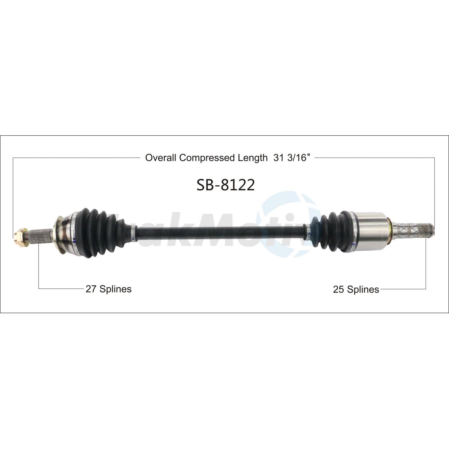 TrakMotive SB8122 - CV Axle Shaft TrakMotive SB8122 CV Axle Shaft product image 1 of 3