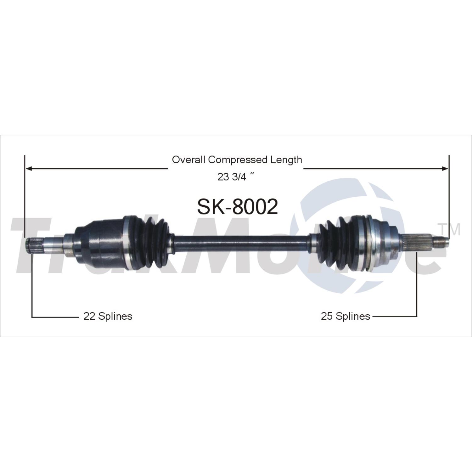 TrakMotive SK8002 CV Axle Shaft product image 1 of 3