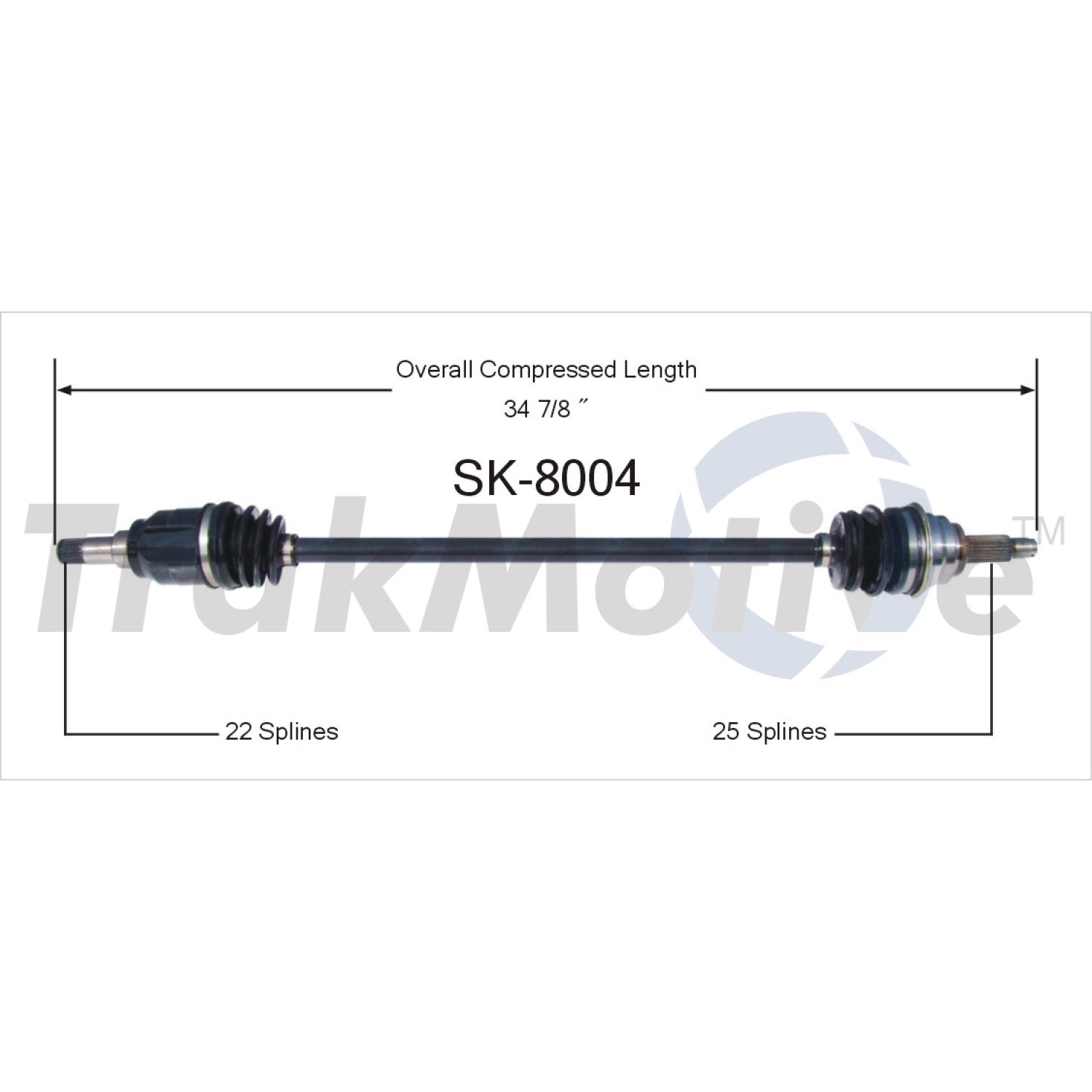 TrakMotive SK8004 CV Axle Shaft product image 1 of 3