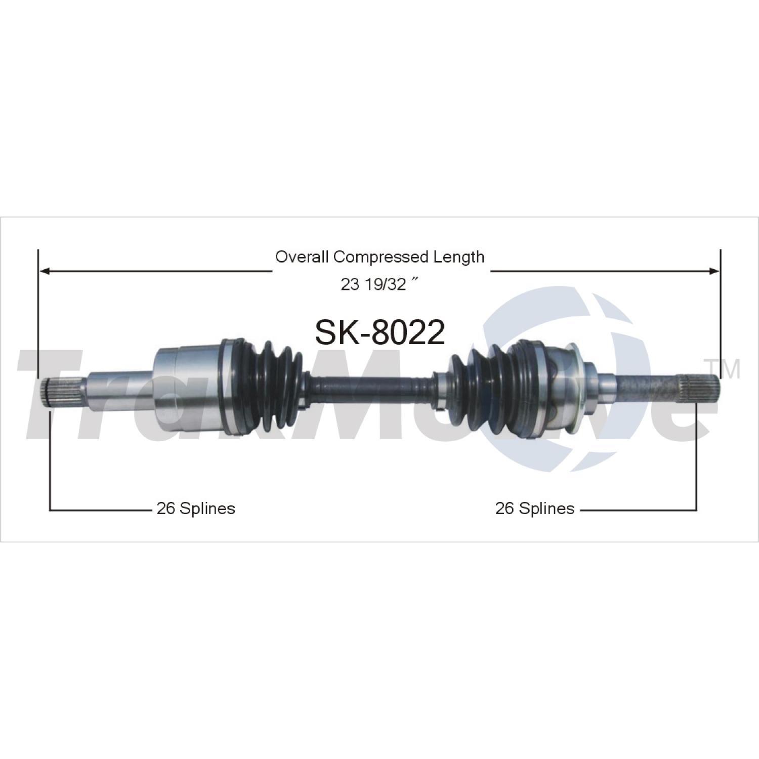 TrakMotive SK8022 - CV Axle Shaft TrakMotive SK8022 CV Axle Shaft product image 1 of 3
