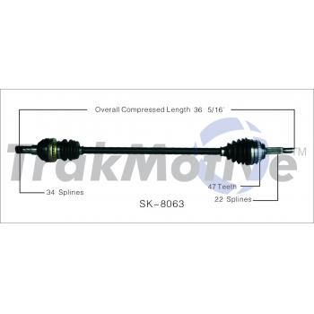 TrakMotive SK8063 CV Axle Shaft product image 1 of 3