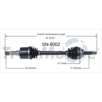 TrakMotive SN8002 CV Axle Shaft product image 1 of 3