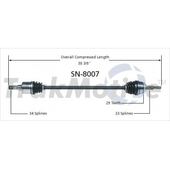 TrakMotive SN8007 CV Axle Shaft product image 1 of 3
